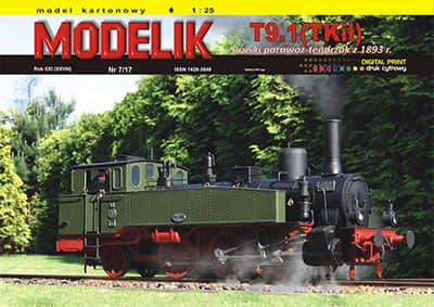 [Modelik 2017-07] T9.1(TKi1) Pruski parowoz-tendrzak z 1893 r
