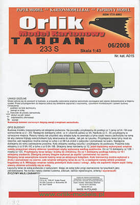 [Orlik A015] Tarpan 233 S