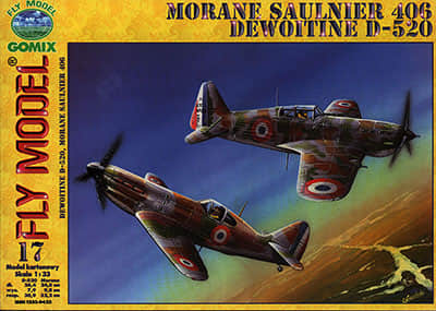 [Fly Model 017] Morane Saulnier 406 & Dewoitine D-520-52纸模网 - 海量纸模型图纸下载