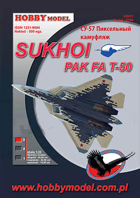 [Hobby Model 104] Sukhoi PAK FA T-50 A4数码迷彩重涂版