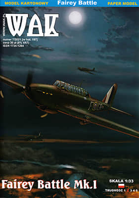 [WAK 2021-07] Fairey Battle Mk.I-52纸模网 - 海量纸模型图纸下载
