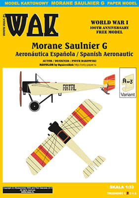 [WAK Free] Morane Saulnier G Spain 重涂版