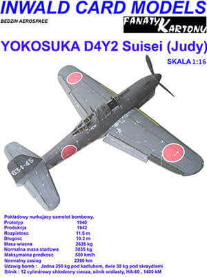 [Inwald Card Models] D4Y2 Suisei (Judy) 1:16