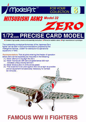 [ModelArt 08] Mitsubishi A6M3 Zero Model 32