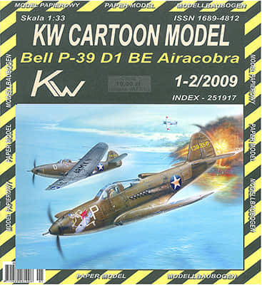 [KW 2009-01-02] Bell P-39 D1 Airacobra 5th FS, 8th FG, 5th AF, USAAF A4重涂版-52纸模网 - 海量纸模型图纸下载