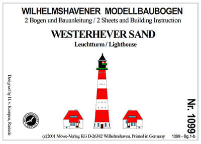[WHM 1099] Westerhever sand Lighthouse-52纸模网 - 海量纸模型图纸下载