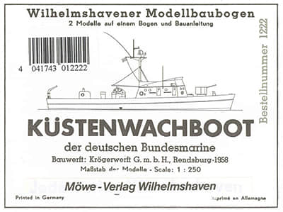 [WHM 1222] Kustenwachboot Niobe & Hansa-52纸模网 - 海量纸模型图纸下载