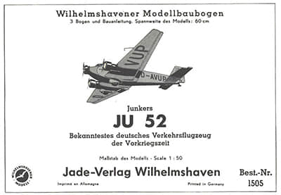 [WHM 1505] Junkers Ju-52-52纸模网 - 海量纸模型图纸下载