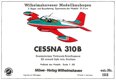 [WHM 1512] Cessna 310B-52纸模网 - 海量纸模型图纸下载