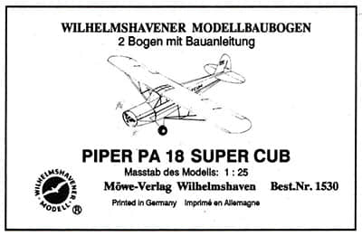 [WHM 1530] Piper PA-18 Super Cub-52纸模网 - 海量纸模型图纸下载