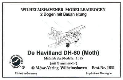 [WHM 1531] De Havilland DH-60 Moth-52纸模网 - 海量纸模型图纸下载