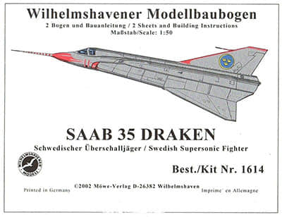 [WHM 1614] SAAB 35 Draken-52纸模网 - 海量纸模型图纸下载