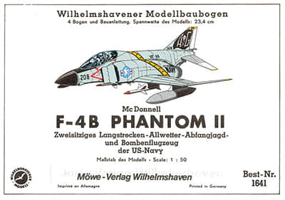 [WHM 1641] F-4B Phantom II A4版-52纸模网 - 海量纸模型图纸下载
