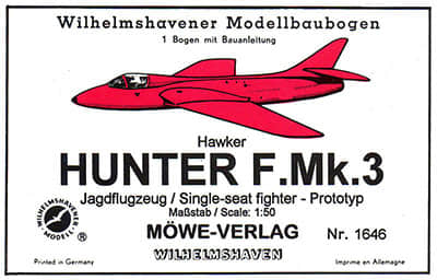 [WHM 1646] Hawker Hunter F.Mk.3-52纸模网 - 海量纸模型图纸下载