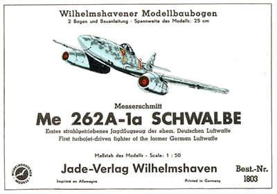 [WHM 1803] Me 262-1a Schwalbe-52纸模网 - 海量纸模型图纸下载