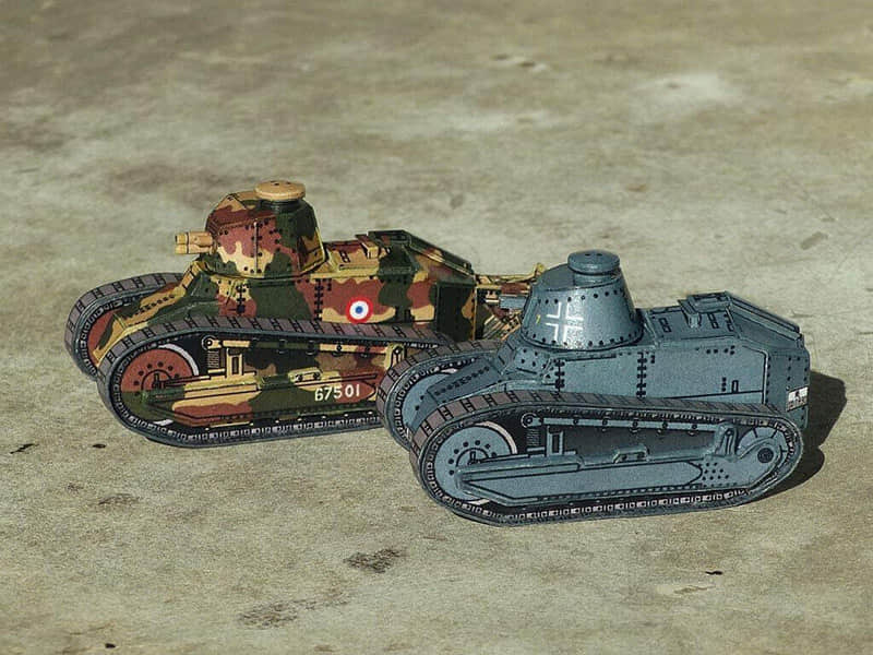 图片[1]-[R&P Models] Renault FT-17 & Pz.Kpfw. 17R 730(f)-52纸模网 - 海量纸模型图纸下载