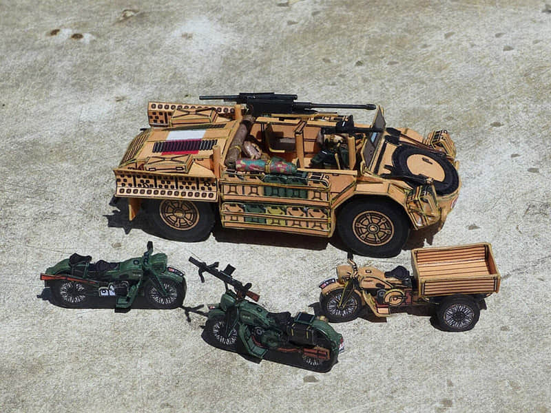 图片[1]-[R&P Models] AS.42 Sahariana & Moto Guzzi Alce-52纸模网 - 海量纸模型图纸下载