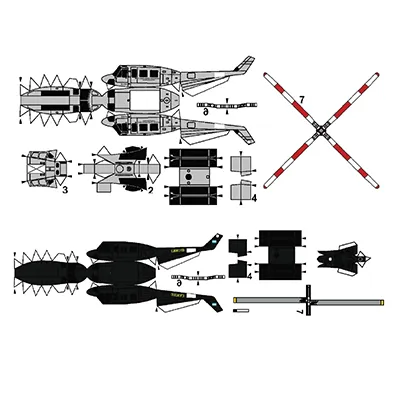 [R&P Models] Argentinian Bell 412, UH-1H-52纸模网 - 海量纸模型图纸下载