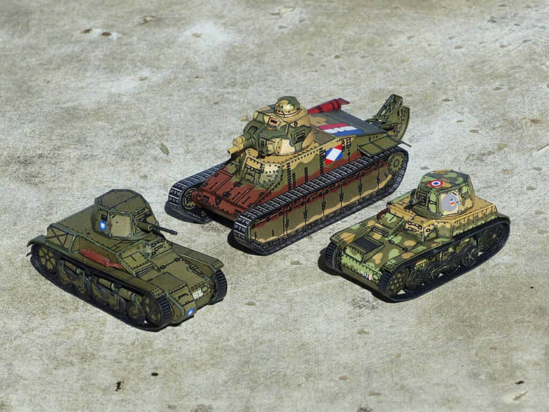 图片[1]-[R&P Models] Char Renault D1, AMR Renault Mle.33, Renault ZB-52纸模网 - 海量纸模型图纸下载