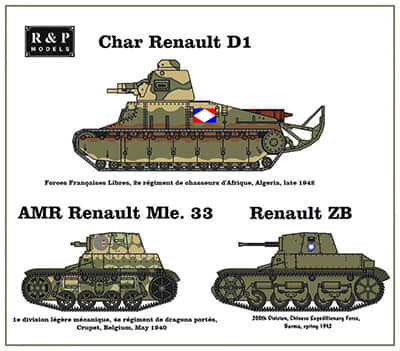 [R&P Models] Char Renault D1, AMR Renault Mle.33, Renault ZB-52纸模网 - 海量纸模型图纸下载