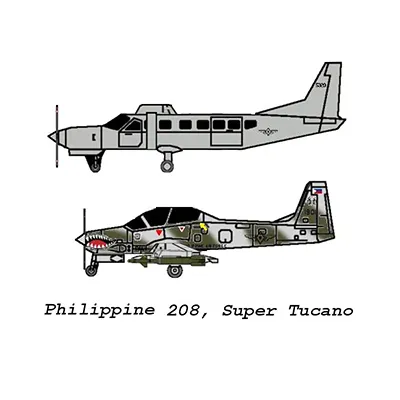 [R&P Models] Philippines Cessna 208, A-29 Super Tucano-52纸模网 - 海量纸模型图纸下载