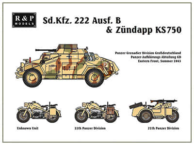 [R&P Models] Sd.Kfz. 222 Ausf. B & Zündapp KS750-52纸模网 - 海量纸模型图纸下载