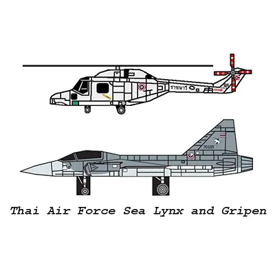 [R&P Models] Thai Air Force Sea Lynx, JAS-39 Gripen-52纸模网 - 海量纸模型图纸下载