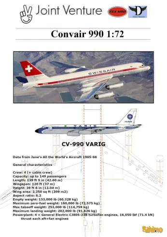 Convair 990 Coronado 康维尔990科罗纳多喷气式民航客机纸模型-52纸模网 - 海量纸模型图纸下载