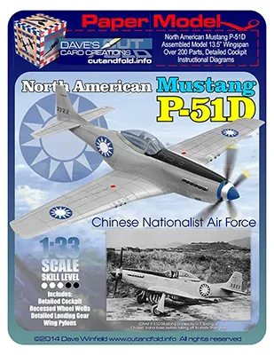 [Dave’s Card Creations] P-51D Chinese Nationalist Air Force 中国P-51D野马战斗机-52纸模网 - 海量纸模型图纸下载