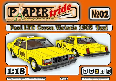 [PaperTride 02] Ford LTD Crown Victoria 1985 Taxi-52纸模网 - 海量纸模型图纸下载
