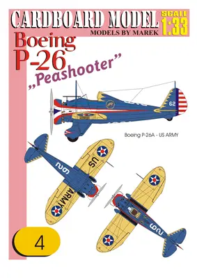 [Cardboard Model 04] Boeing P-26 Peashooter-52纸模网 - 海量纸模型图纸下载