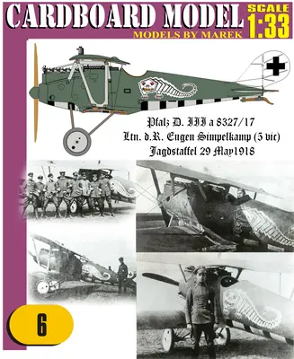 [Cardboard Model 06] Pfalz D-IIIa Jasta 29 Lieutenant Eugen Siempelkamp重涂版-52纸模网 - 海量纸模型图纸下载