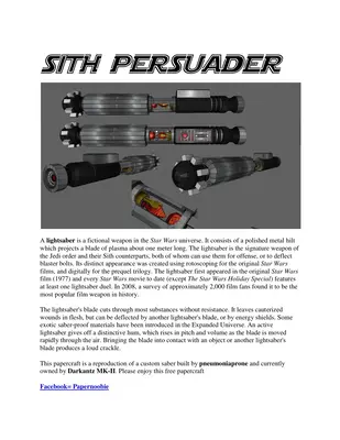 [DarkAntz MKII] Star Wars - Sith Persuader Light Saber-52纸模网 - 海量纸模型图纸下载
