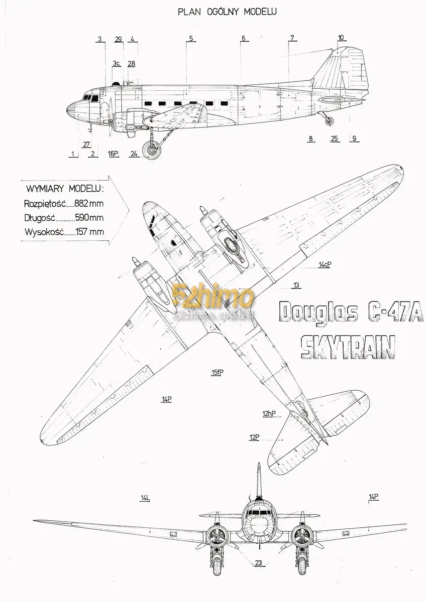 [Fly Model 101] C-47 Skytrain USSR A4重涂版-52纸模网 - 海量纸模型图纸下载