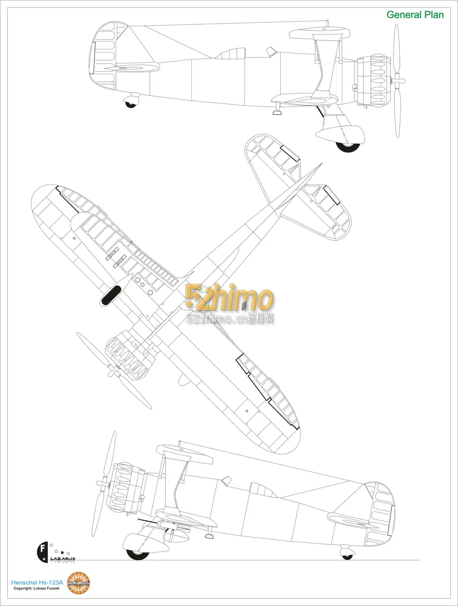 [GreMir Models 046] Henschel Hs-123A-1-52纸模网 - 海量纸模型图纸下载