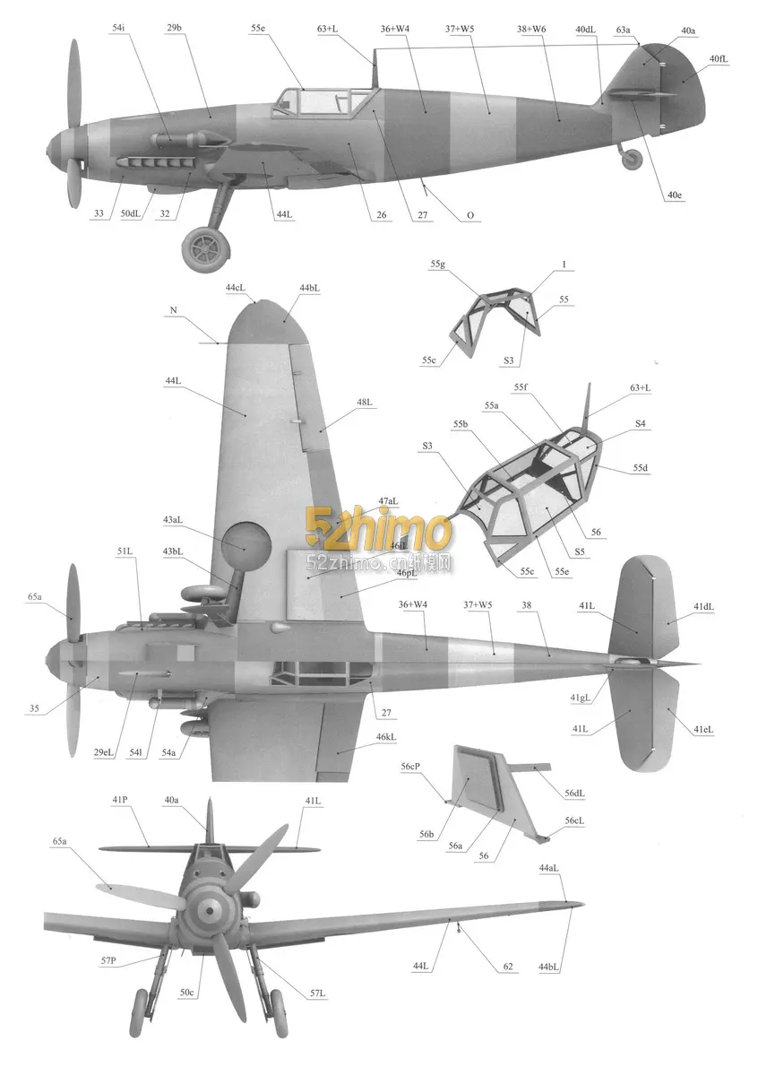 [Halinski KA 2005-04] Bf 109F-4校色版-52纸模网 - 海量纸模型图纸下载