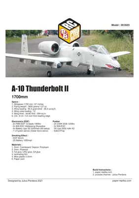 [Paper Replika] A-10 Warthog 1700mm RC Plane-52纸模网 - 海量纸模型图纸下载