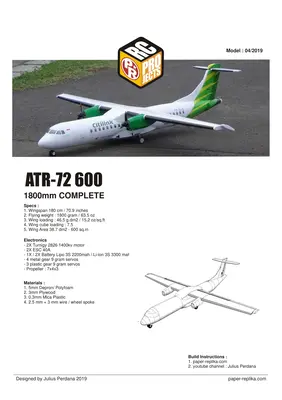 [Paper Replika] ATR-72 600 RC Plane-52纸模网 - 海量纸模型图纸下载