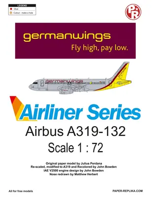 [Paper Replika] Airbus A319-132 Germanwings-52纸模网 - 海量纸模型图纸下载