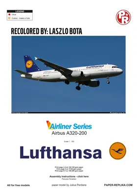 [Paper Replika] Airbus A320-200 Lufthansa D-AIPS-52纸模网 - 海量纸模型图纸下载