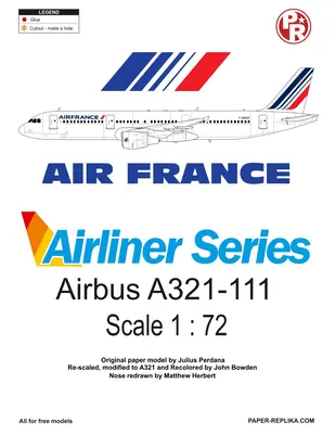 [Paper Replika] Airbus A321-111 Air France-52纸模网 - 海量纸模型图纸下载
