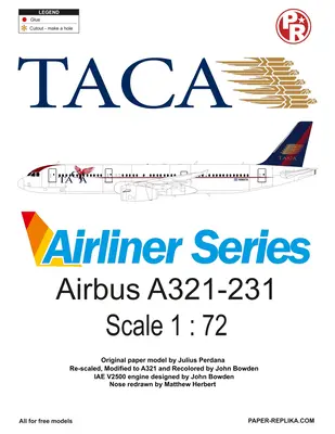 [Paper Replika] Airbus A321-231 TACA Airlines-52纸模网 - 海量纸模型图纸下载