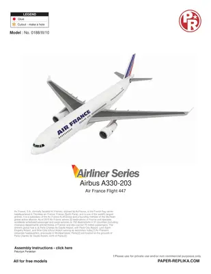 [Paper Replika] Airbus A330-203 Air France Flight 447-52纸模网 - 海量纸模型图纸下载