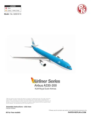 [Paper Replika] Airbus A330-203 KLM-52纸模网 - 海量纸模型图纸下载