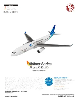 [Paper Replika] Airbus A330-234 Garuda Indonesia-52纸模网 - 海量纸模型图纸下载