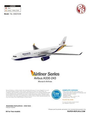 [Paper Replika] Airbus A330-243 Monarch Airlines-52纸模网 - 海量纸模型图纸下载