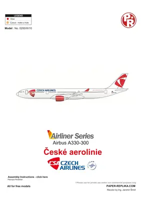 [Paper Replika] Airbus A330-300 CSA Czech Airlines-52纸模网 - 海量纸模型图纸下载