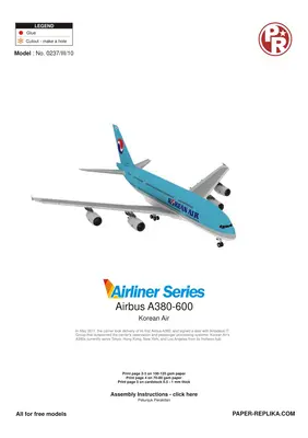 [Paper Replika] Airbus A380 Korean Air-52纸模网 - 海量纸模型图纸下载