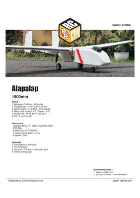 [Paper Replika] Alapalap Twin Boom Pusher FPV RC Plane-52纸模网 - 海量纸模型图纸下载