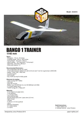 [Paper Replika] Bango 1 RC plane for Beginners-52纸模网 - 海量纸模型图纸下载